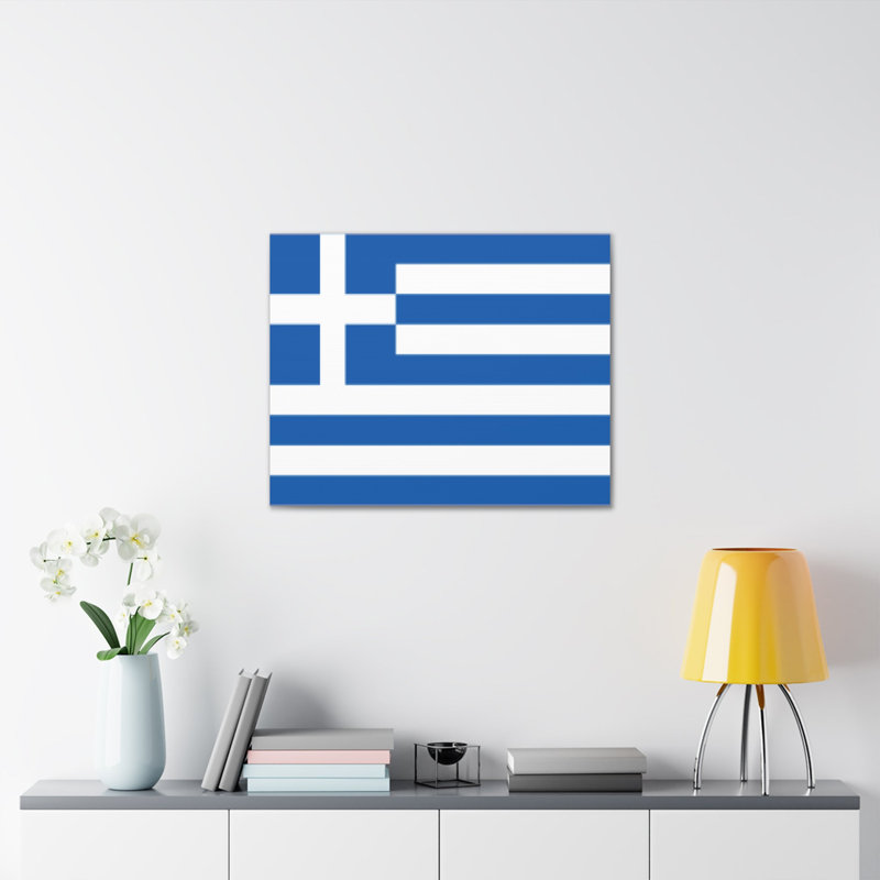 "Drapeau de la Grèce" sur toile, H 11 po x l 14 po