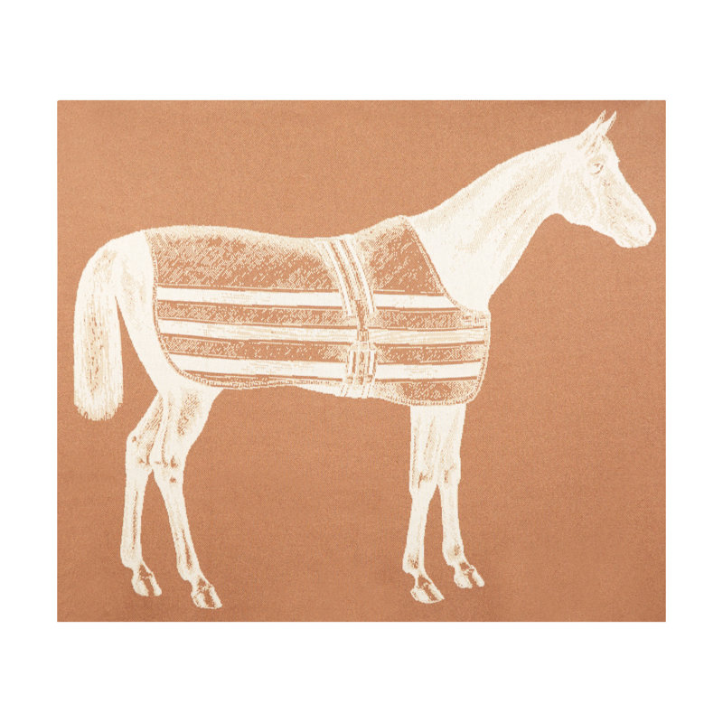Jeté en mélange de coton animal, Brun