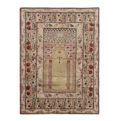 One-of-a-Kind 3'11”x4'11” Hand Knotted Area Rug