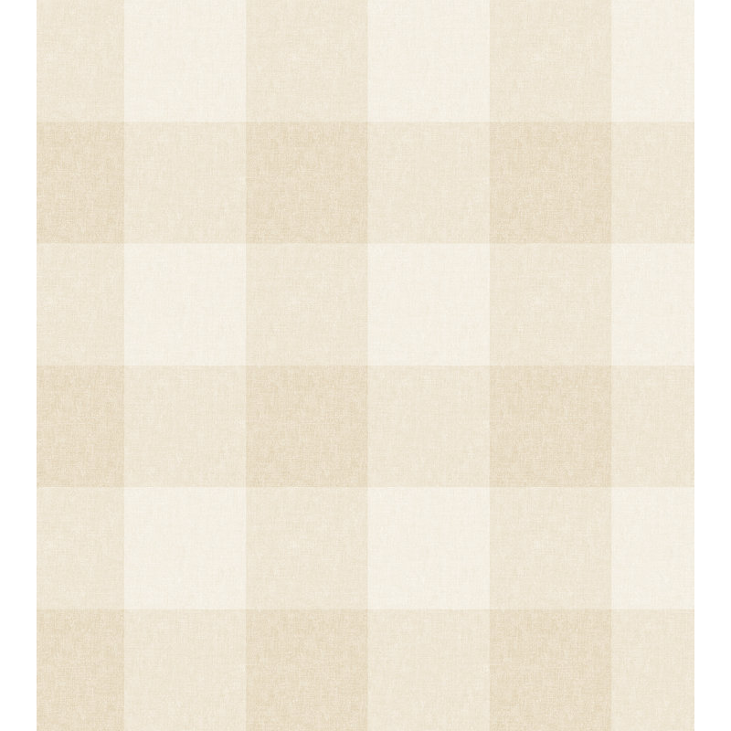 Villa Dalarö II Gingham Wallpaper Roll, Beige