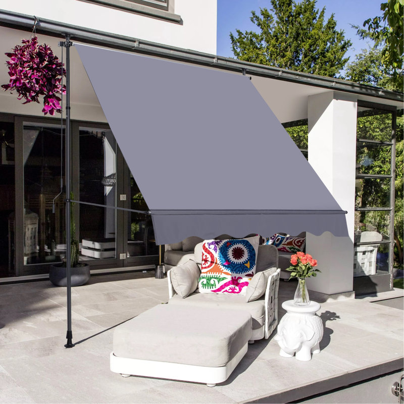 Pare-soleil rétractable de 118 po - Protection et support pour parasol d'extérieur