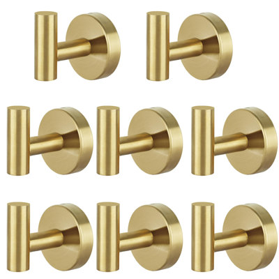 8 pièces Crochets pour serviettes de salle de bain Crochet mural pour manteau de porte en acier inoxydable Porte-serviette pour peignoir de bain