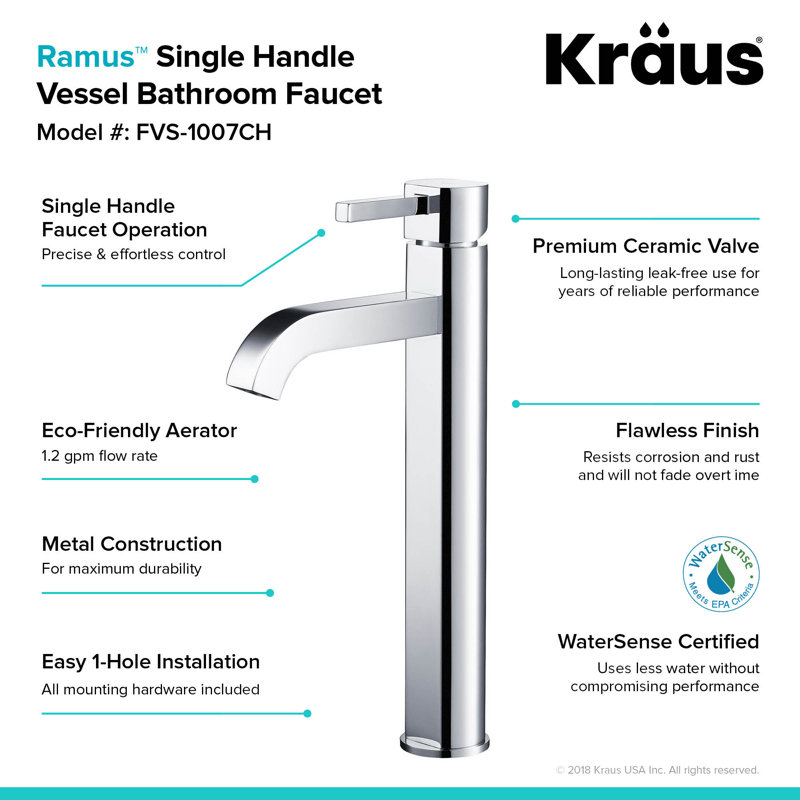 Lavabo de salle de bain vasque circulaire en céramique avec robinet, Chrome