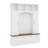 Hall Tree With Golden Hooks And Handles, Practical Entryway Walnut Bench With Adjustable Shelves, Farmhouse Wooden Style Coat And Shoe Rack