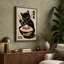 Beckoning Noodle Cat Japandi - Wrapped Canvas-1480478373-1480478398
