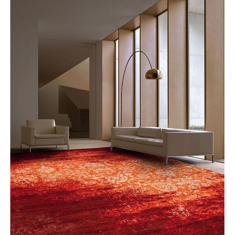 Avant Hand Knotted Area Rug in Trailblazer Red