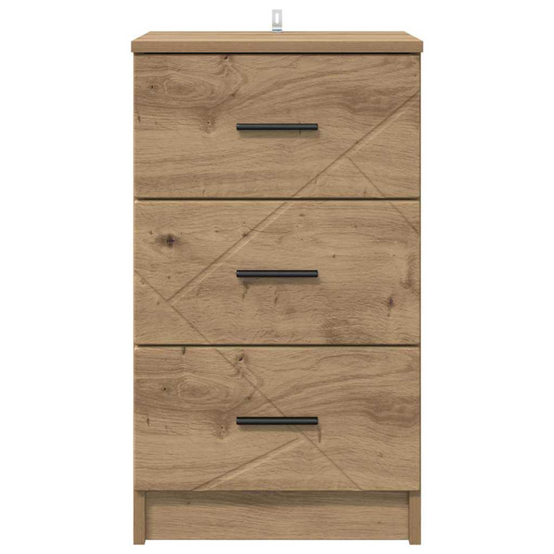 38cm W Manufactured Wood Bedside Table, Artisan Oak