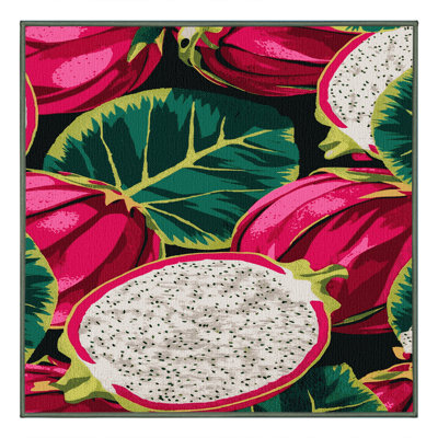 Washable Dragon Fruit Pitaya Fruits Area Rug