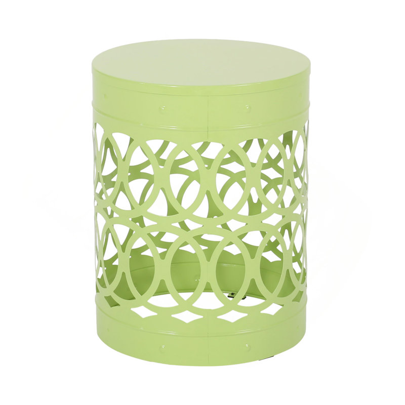 Outdoor Metal End Table -Large, Green