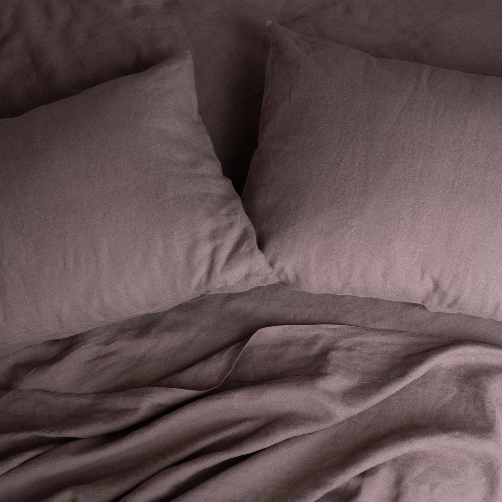 100% French Linen Sheet Set, Twin Sheet Set with 1 Pillowcase, Clove