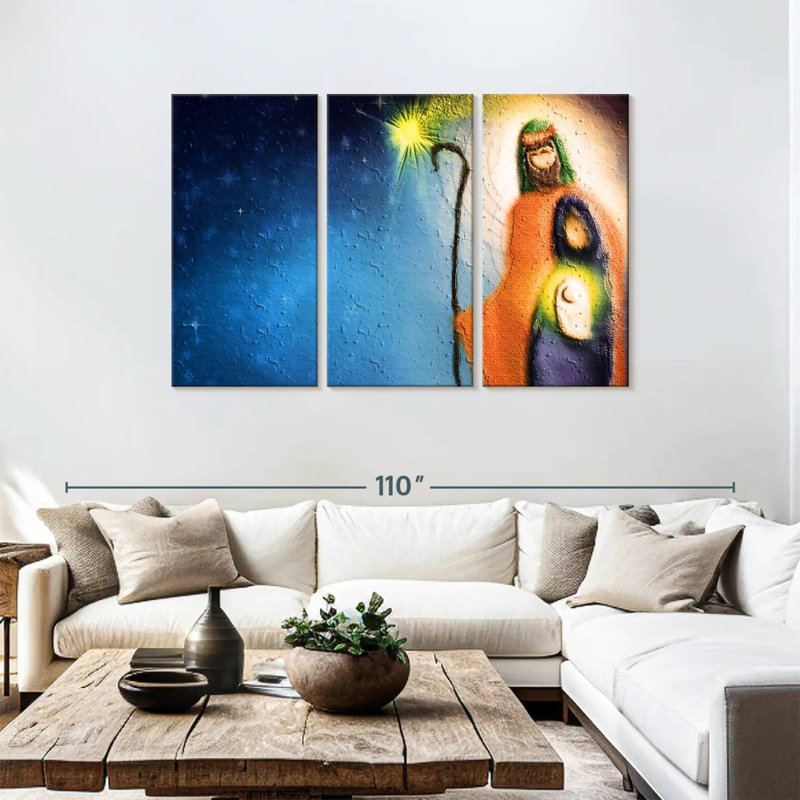 Lelend Abstract Nativity Scene, 48" H x 74" W