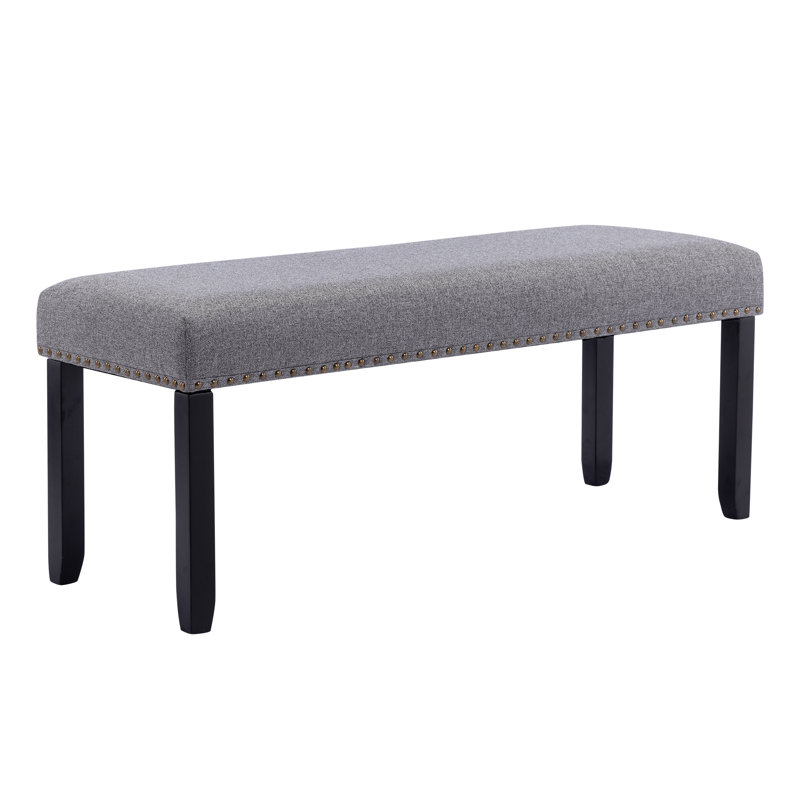 Syne Linen Upholstered Bench, Grey
