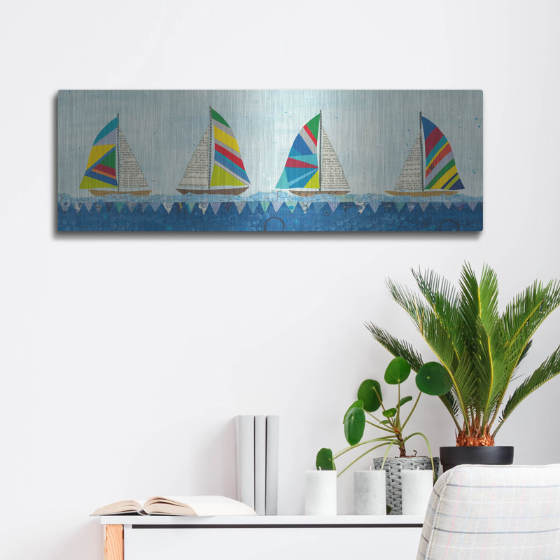 «Rainbow Spinnakers V» par Courtney Prahl, H 12 po x l 36 po