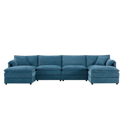 Deep Seat Sectionals, 136 Inch Chenille Modern U Shaped Sofa For Home