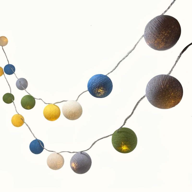Misti LED Cotton Ball String Light, 30 Lamps - 8 Metre Long