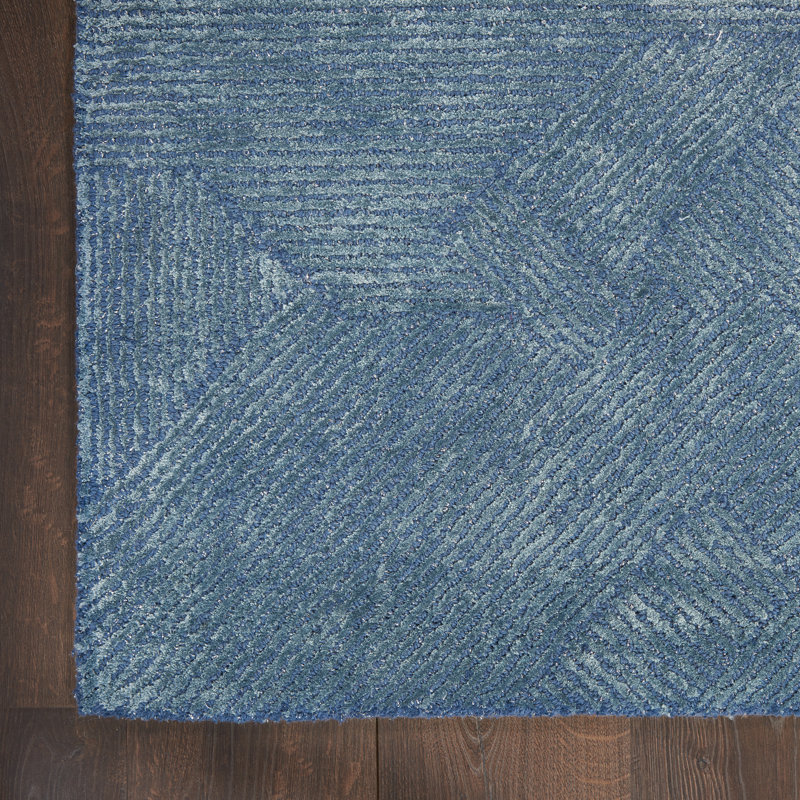 Chrisly Geometric Area Rug in Blue, Runner 2'3" x 8'