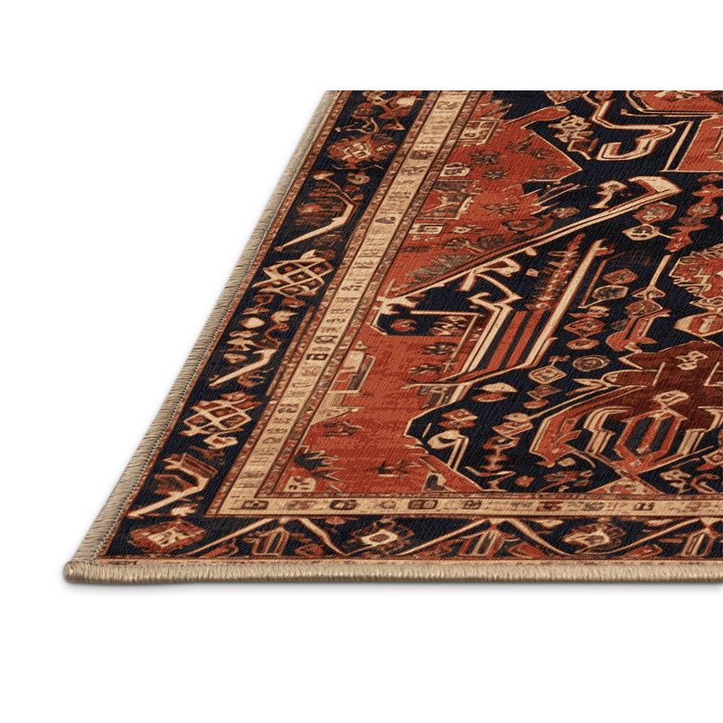 Tapis brun lavable à la machine, Rectangle de 5 pi x 8 pi