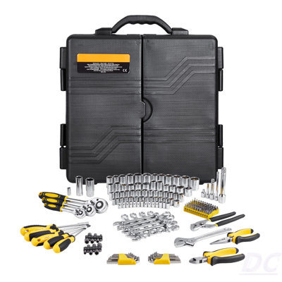 207-Piece Mechanics Tool Set 1/4" 3/8" 1/2" Drive Sockets SAE And Metric