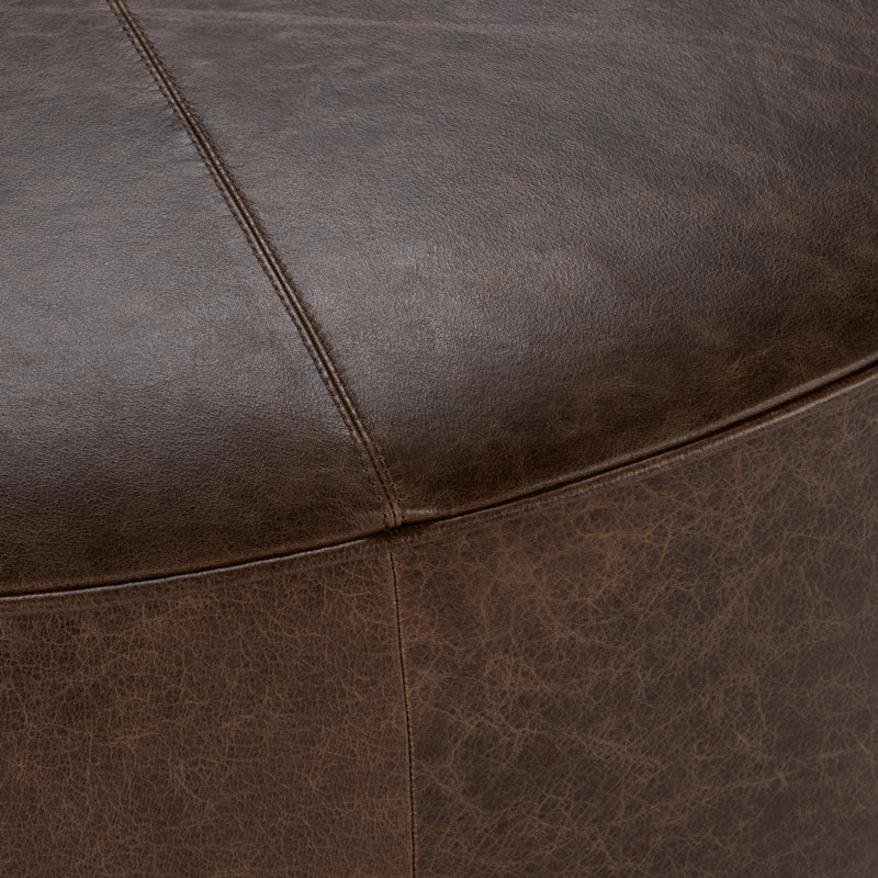 Clair Leather Cocktail Coffee Table, Dark Brown