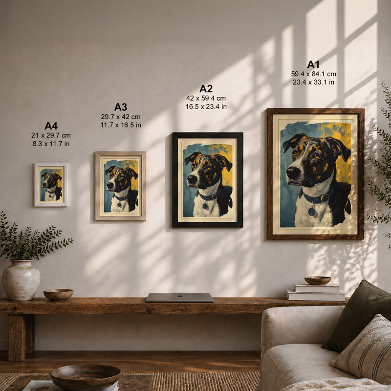 Gentle Watch Scandinavian - Framed Print, Unframed, A4 - 29.7 x 21.0 cm