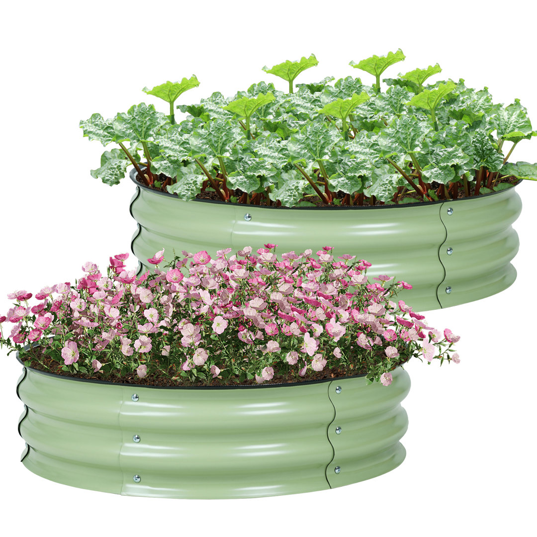 Neriya 30 inch x 9 inch Metal Raised Garden Bed (Set of 2) Arlmont & Co. 