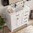 36" Single Bathroom Vanity With Sink Top, Double-Door Storage Cabinet, 2 Deep Drawers, And Hair Dryer Holder-1052352200