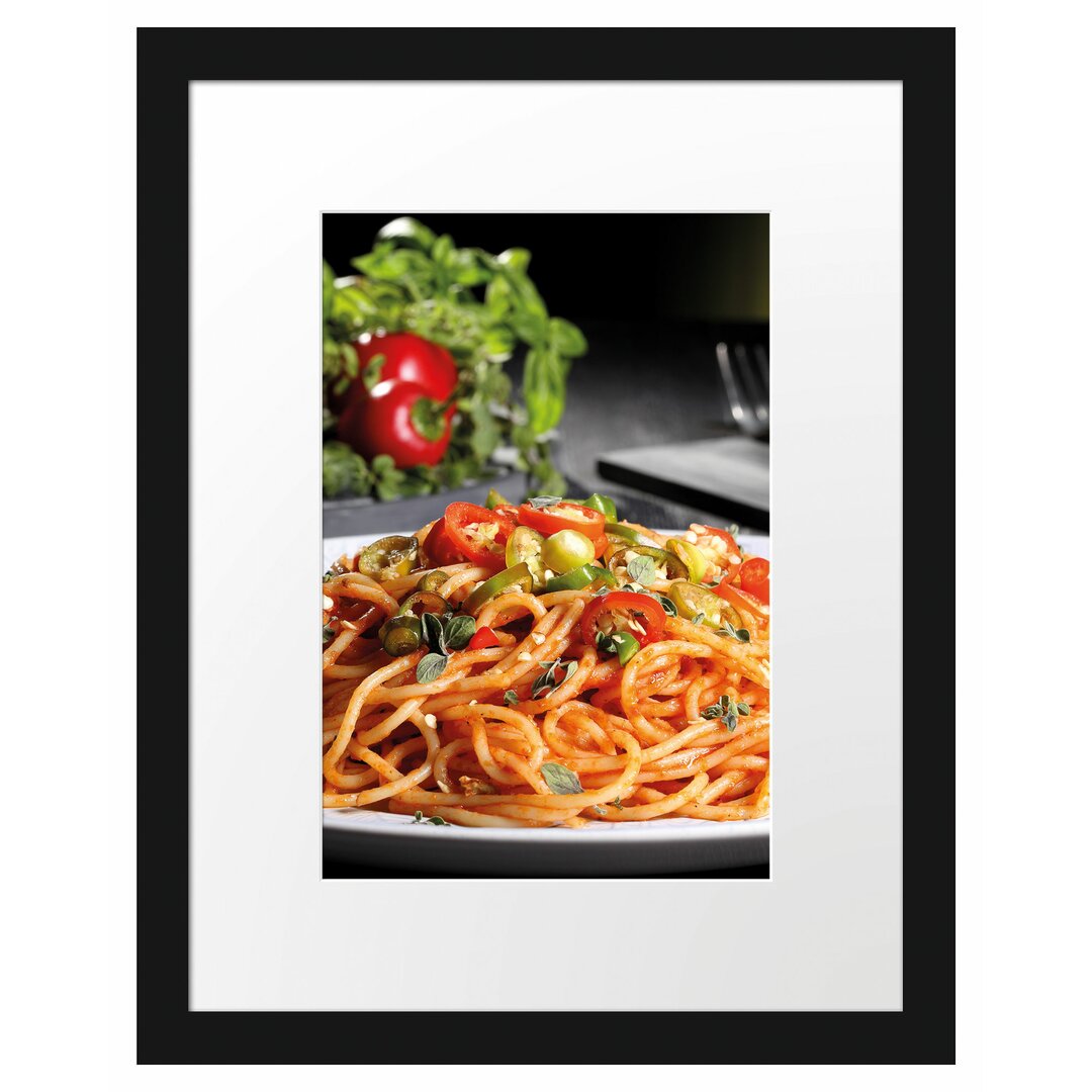 Gerahmtes Poster Leckere Spaghetti Italia