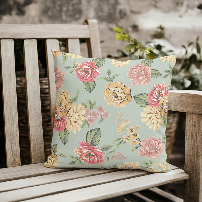 Catherine Decorative Outdoor Throw Pillow, Sage Floral