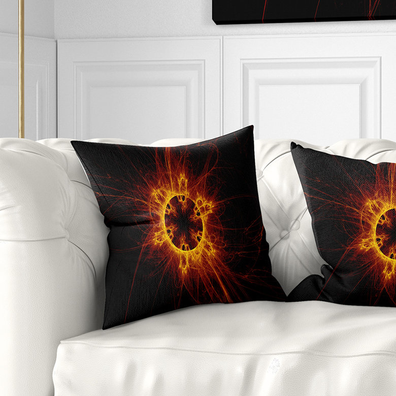 Solar Eclipse Digital - Abstract Printed Pillow, 16" x 16", Throw Pillow