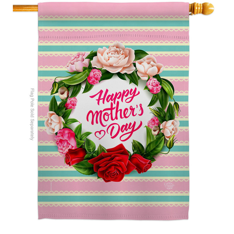 Double Sided Polyester Mother's Day, 40" H x 28" W