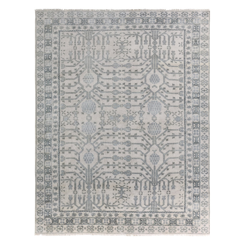 Hand Knotted Wool Oriental Indoor Rug, Rectangle 10' x 14'