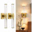 Ensemble de 2 lumières de meuble-lavabo modernes pour miroir à DEL à intensité variable intégrée en cuivre-129899932