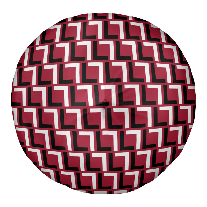 Housse de coussin Atlanta, 26 po x 26 po, Rouge / Noir / Blanc