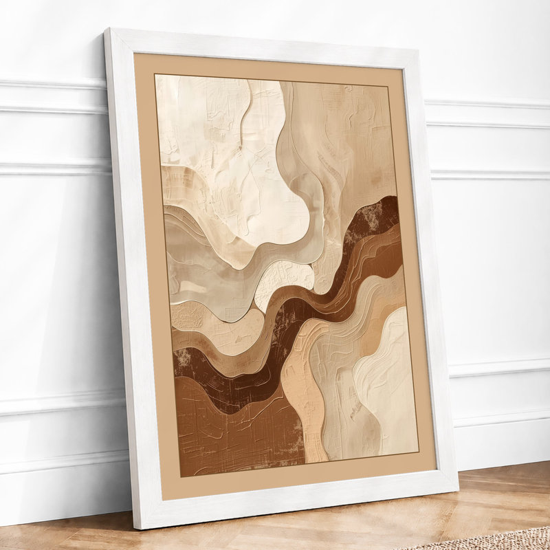 Earth Forms Minimalist - Framed Print, A3 - 42.0 x 29.7 cm, White