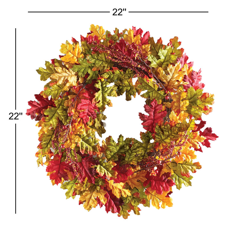 Couronne de feuilles automne récolte de 22 po