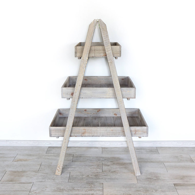Milliken Solid Wood Ladder Bookcase, 170cm H x 150cm W x 40cm D
