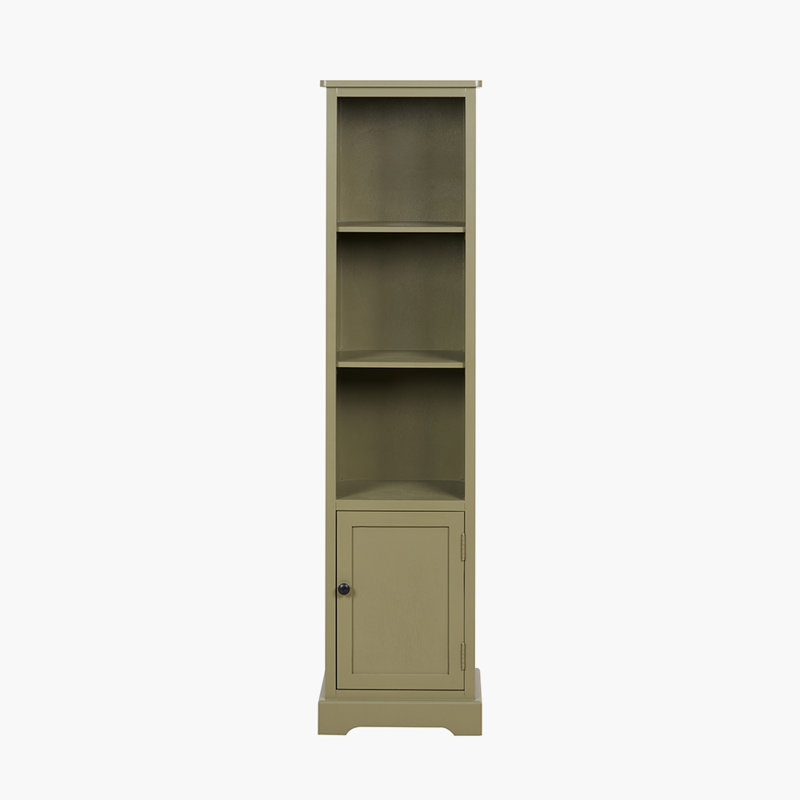 Croft 153cm H x 38cm W Bookcase, Olive Green