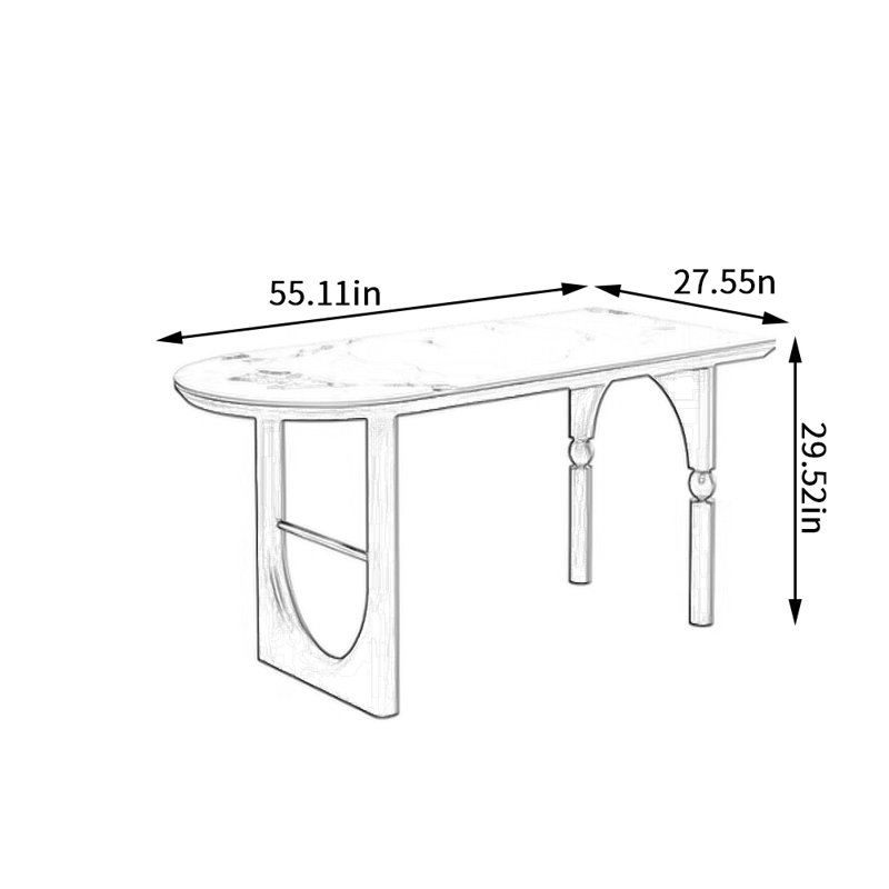 Table de salle à manger moderne de qualité moderne, Blanc / Gris, H 29,52 po x L 55,11 po x l 27,55 po