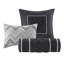 Ensemble de literie élégant 7 pièces, édredon en polyester gris hypoallergénique pour les chambres modernes