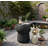 Cracked Texture Concrete Double Barrel Table – Outdoor/Indoor Accent Side Table, Waterproof & Sun-Resistant For Patio/Garden-2088340878