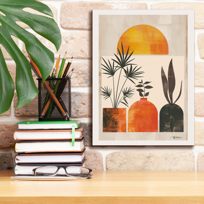 «Pink Midcentury Original Exclusive Geometric Moon And Sun 12» par Momart, art mural sur toile