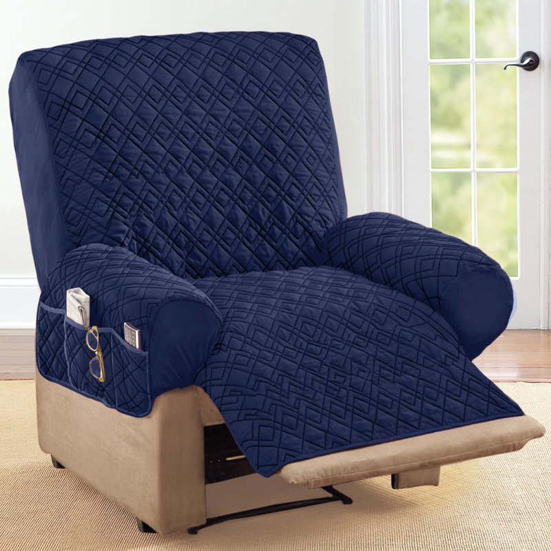 T-Cushion Recliner Slipcover, Navy 100% Polyester