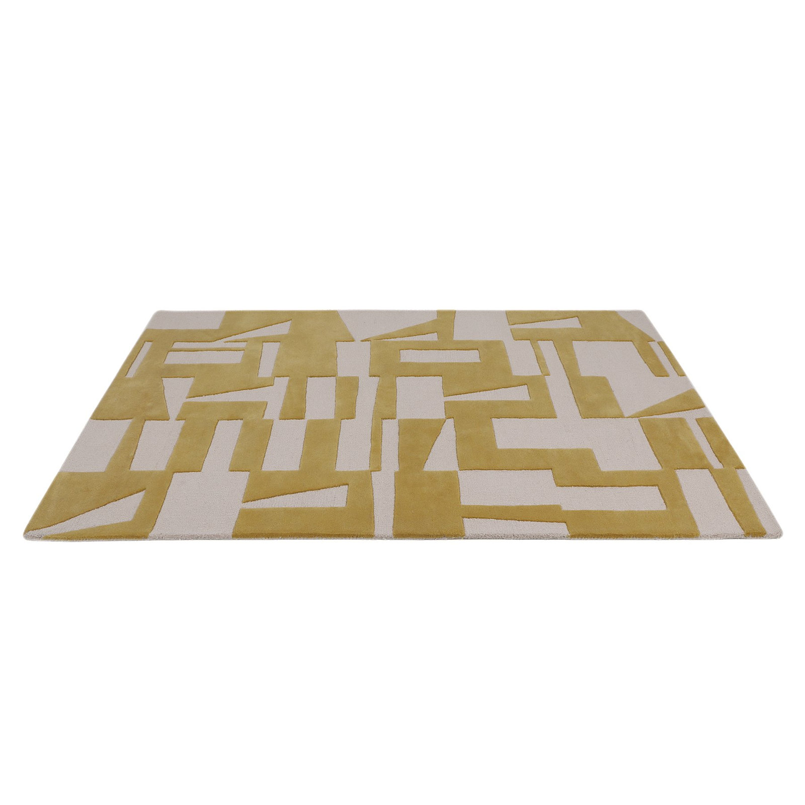 Mustard Yellow Hand-Woven Wool Rug, Rectangle 12' x 15'