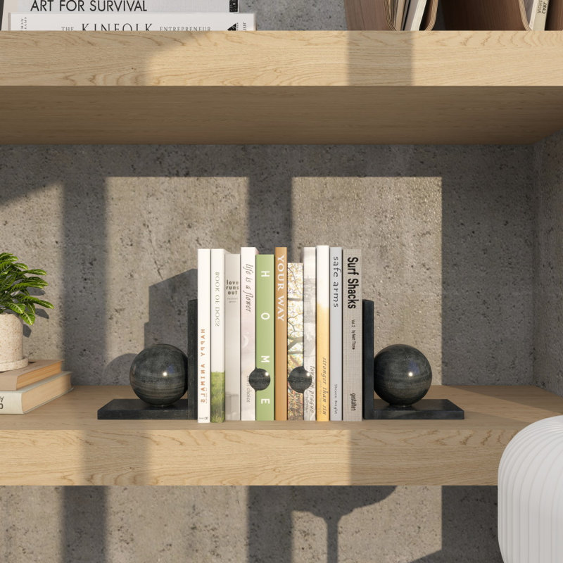 Orb Geometric Bookends, Black