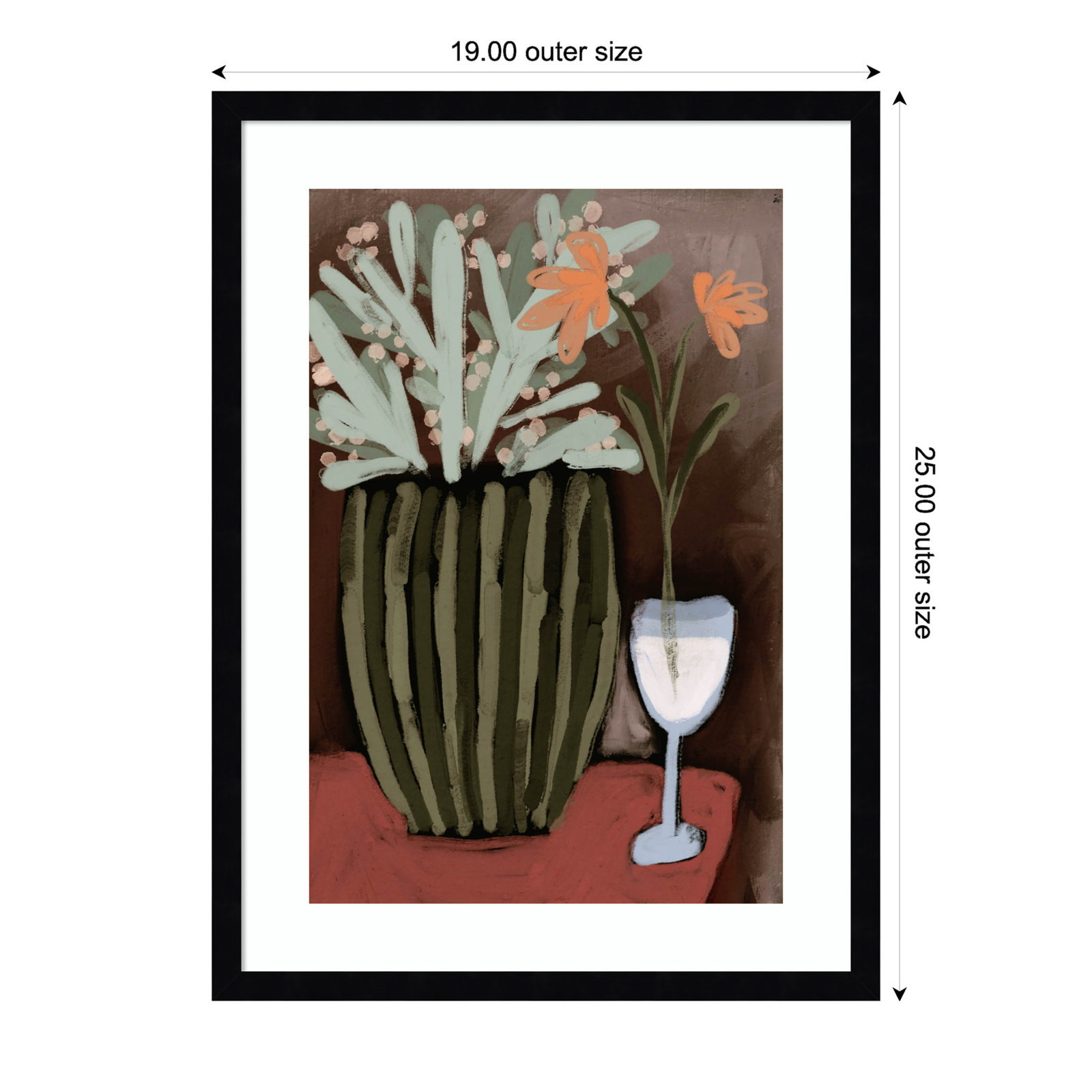 Lyn "Floral Still Life No. 4" Print, Black, 25" H x 19" W
