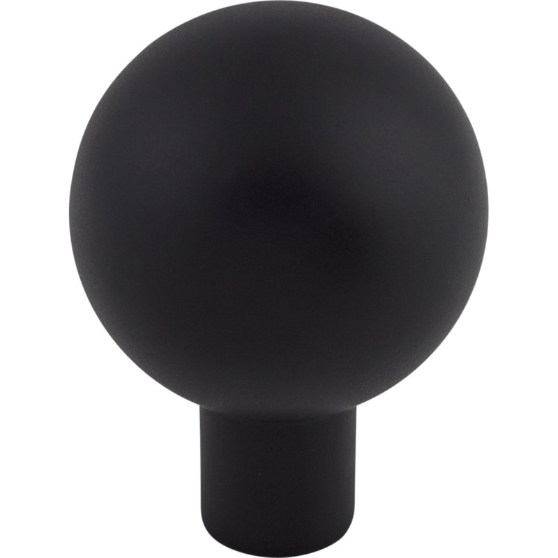 Brookline Round Knob, Flat Black, 1" Knob Diameter
