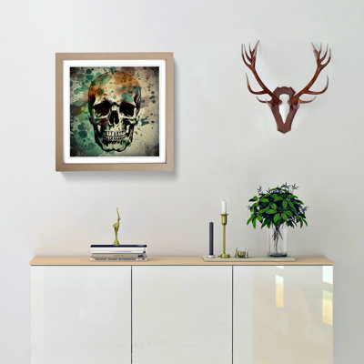Skull Grunge Art - Framed Print