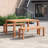 4 - Person Wood Patio Dining Set with Rectangular Table-1030639460