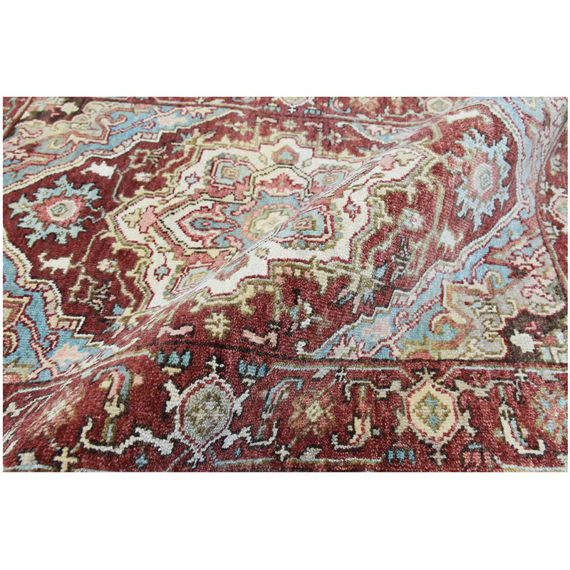 Elegant Wool Oriental Area Rug in Rust, Rectangle 12' x 15'