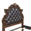 Lit de luxe formel traditionnel à finition brun foncé avec tête de lit capitonnée et détails complexes décoratifs dorés, meubles de chambre à coucher 1pc-1520963156